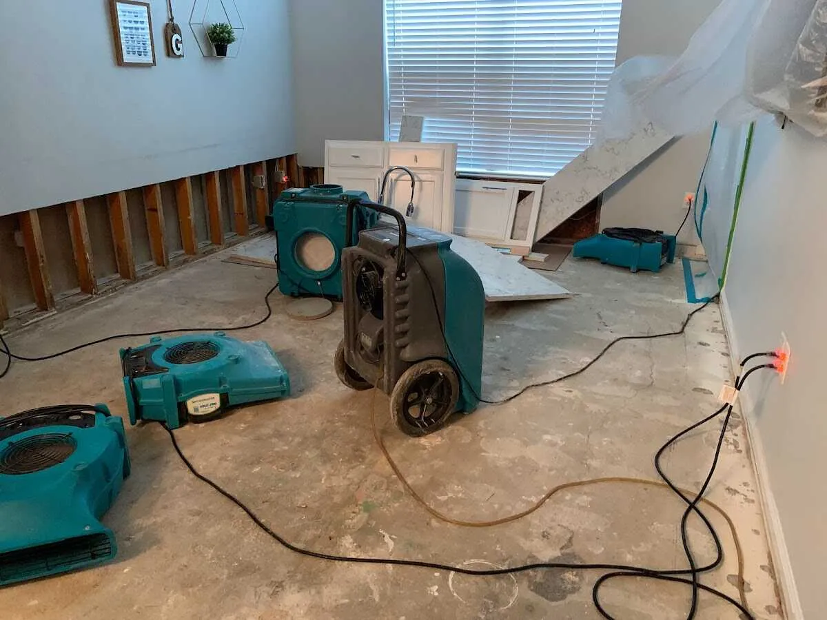 Dehumidifier in flood-cut room for Water Extraction & Removal in Groveland